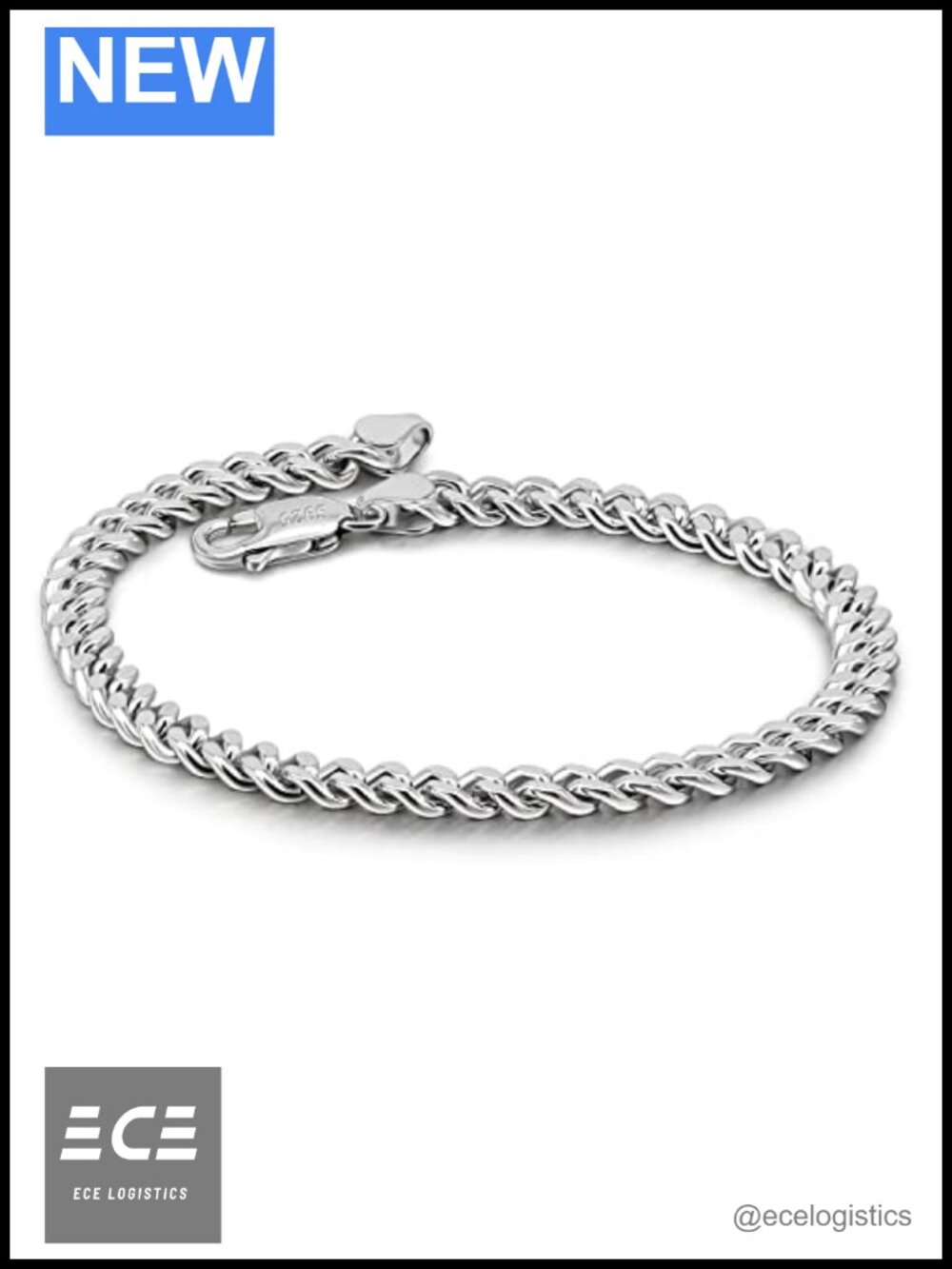 925 Sterling Silver Cuban Link Bracelet 4MM Chain Unisex Party Jewelry 6.3-9"